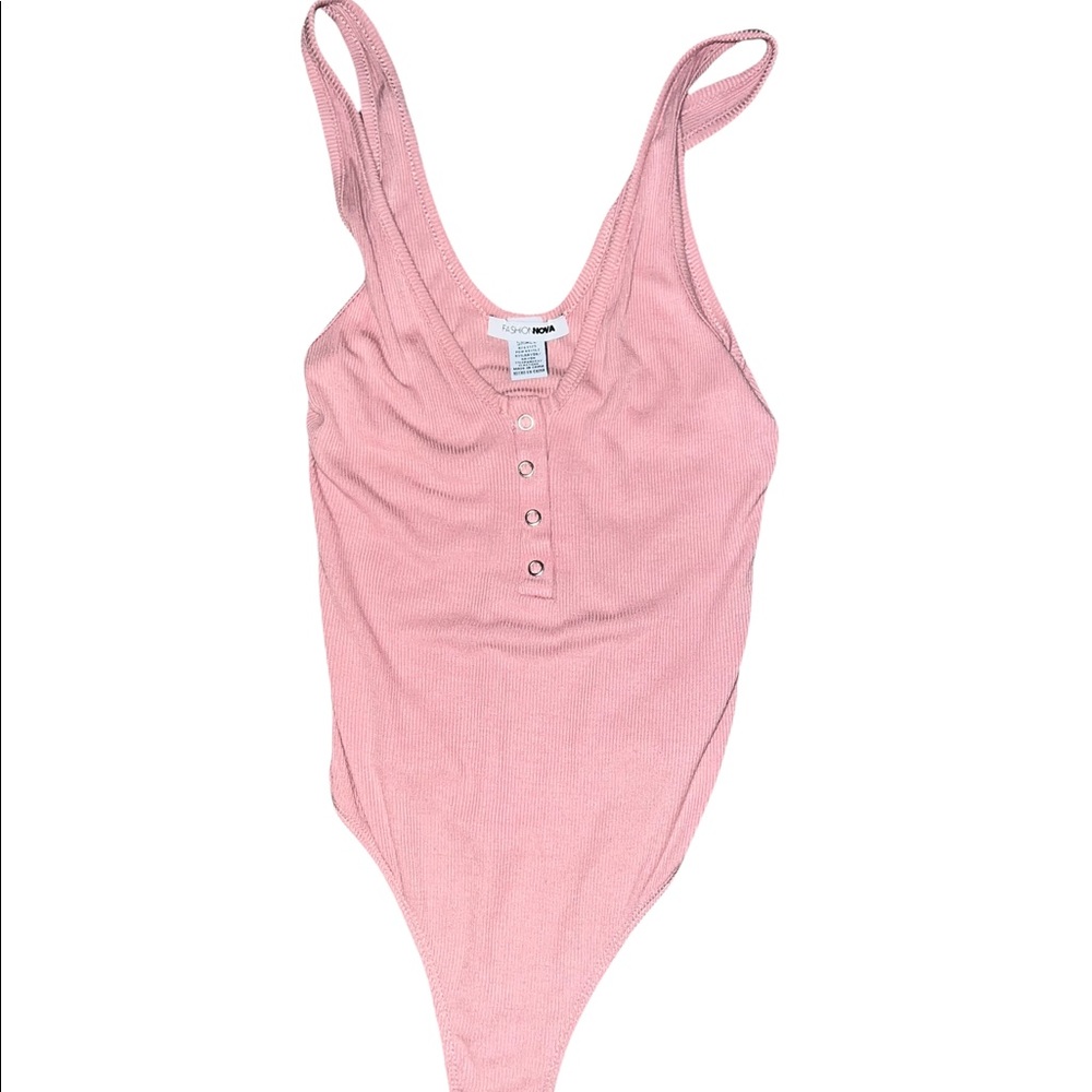 rose pink sleeveless bodysuit, size S
